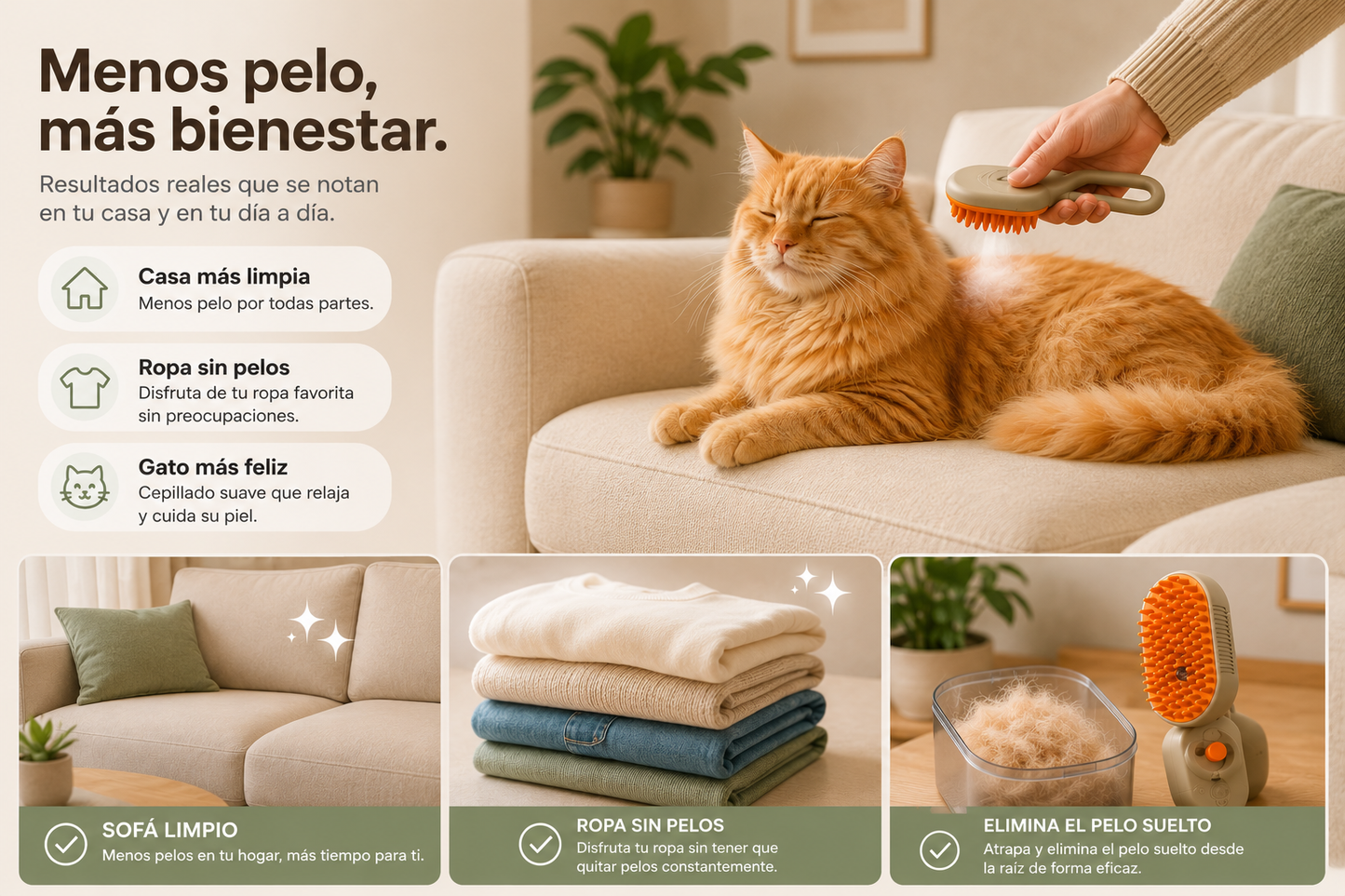 Cepillo Vaporizador para Mascotas