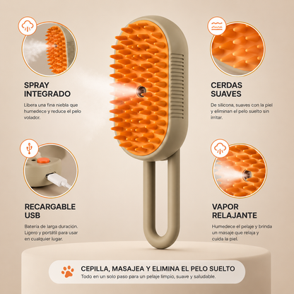 Cepillo Vaporizador para Mascotas